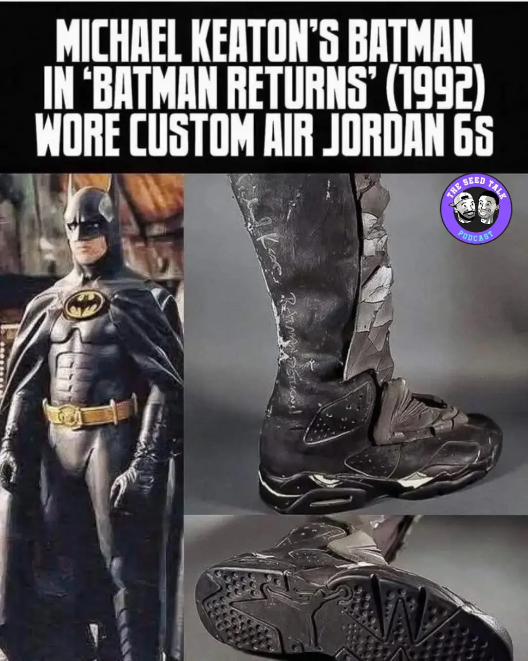 Michael Keaton wore custom Air Jordan 6's in Batman Returns  #jordan #sneakernew