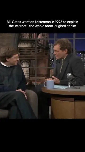 Bill Gates went on Letterman in 1995 to explain the internet and the whole room 
