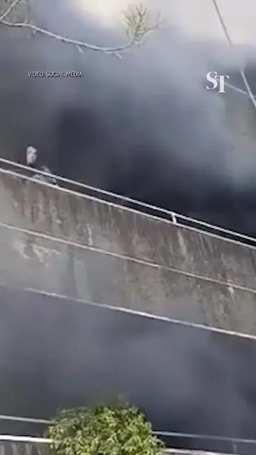 In the Philippines, a woman saved her 2 dogs from a raging fire by throwing them