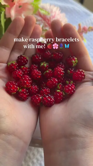 i love how these glass raspberries just shimmer in the light hehe! these are all