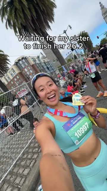 13th marathon and I got 2 medals for it 🥹🦀 #sfmarathon 