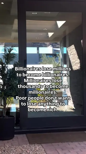 Poor people won't lose a dollar. 👀 Billionaires lose millions on purpose. That'
