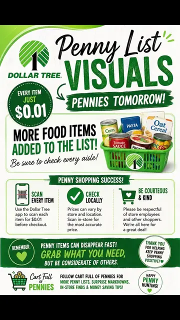 WE HAVE AN UPDATED DOLLAR TREE PENNY LIST FOR TOMORROW, MONDAY JULY 27th. #deals
