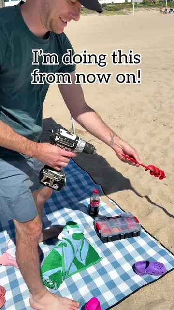 Best way to secure canopy at the beach! 🏖️ #beachday #canopy 