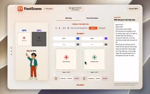 Fastscene 0.1.33 hỗ trợ xoá nền ảnh (remove background) và kho 81 sound effect h