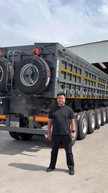 Side Tipper Semi-Trailer, made of high-quality steel, suitable for transporting 