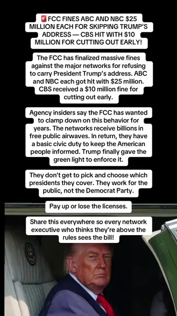 #usa🇺🇸#elonmusk#viral#fyp#trump 🚨FCC FINES ABC AND NBC $25 MILLION EACH FOR S