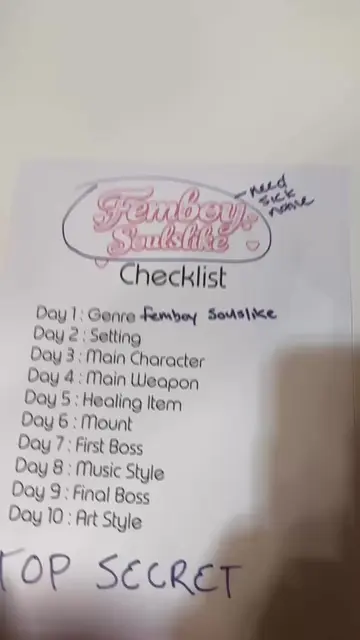 Our project has officially been classified as a femboy soulslike. We have stoppe