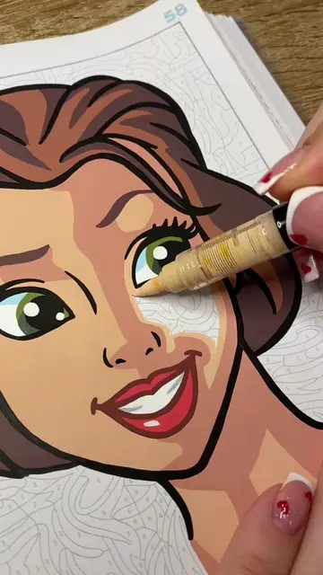 Belle✨ Watch to the end for the Color code 📌💕 #belle #asmrcoloring #acrylicmar