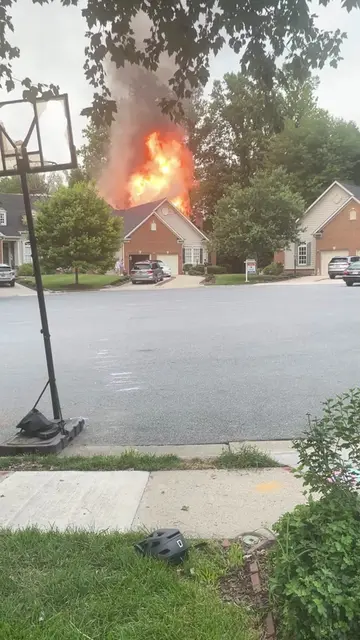 Video obtained from a neighbor shows a home on Legends Way in Ellicott City engu