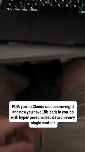 POV: you let Claude scrape overnight and wake up to 15k enriched leads 🤯 drop L