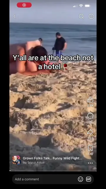 Did they forget that they’re in public bro #public #beach #kissing #funny 