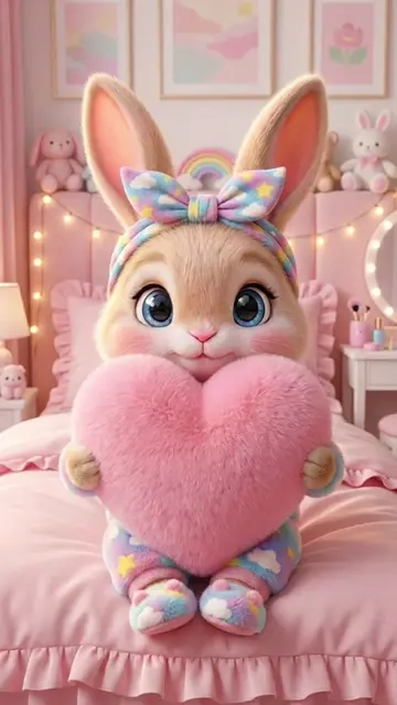Sweet Dreams From This Cute Bunny! 🐰💖 | Good Night Wish Sending you big cozy b