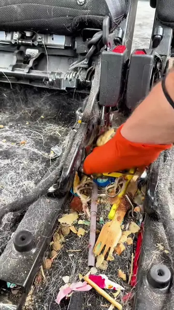 She just wanted a quick vacuum before selling the car... 😳 What was under that 