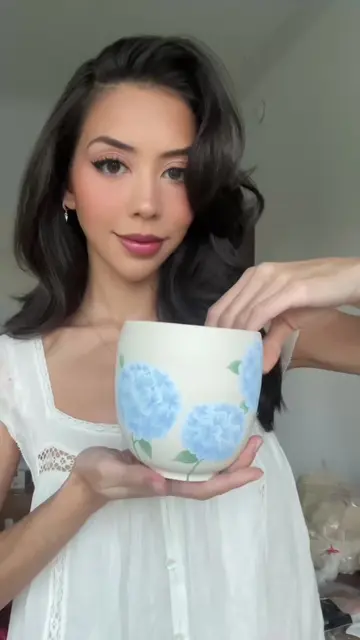 finally healed from the tragedy that was my first hydrangea mug 🫪 #pottery #cer