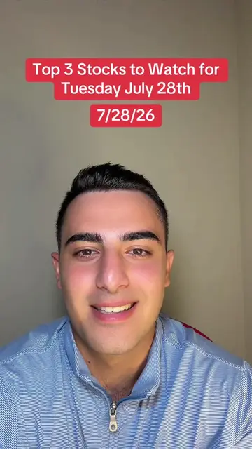 Top 3 Stocks to Watch for Tuesday July 28th trading day. 7/28/26 #daytrading #st