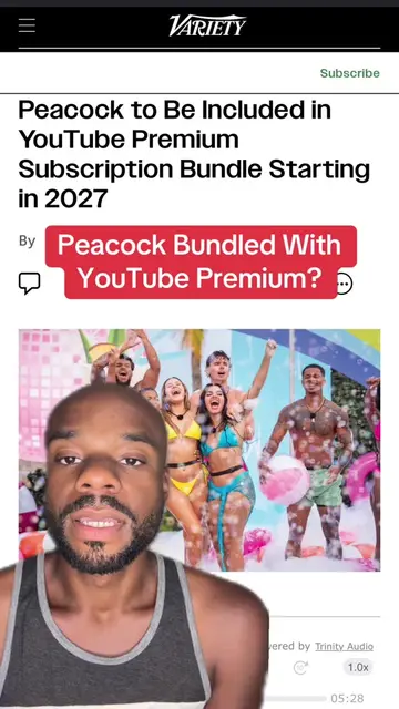 Peacock will be bundled with YouTube Premium next year. #TyreakToldYou #YoutubeP
