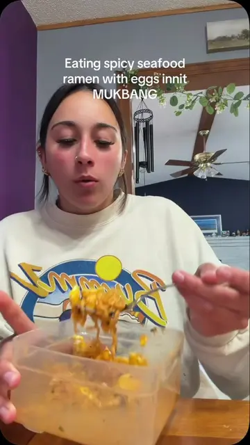 Pt 2 #ramen #spicy #mukbang #eating #fyp 