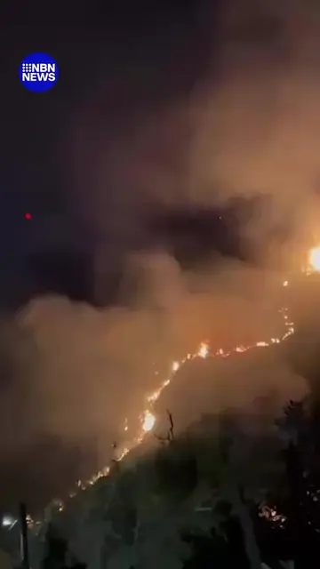 A bushfire has broken out at a beach headland on the Mid North Coast, with flame