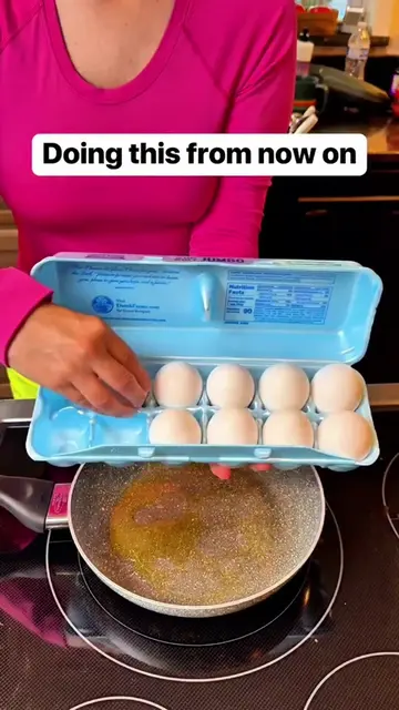 Now I add a dash of water to help steam cook eggs 🍳 #eggs #breakfastideas #morn