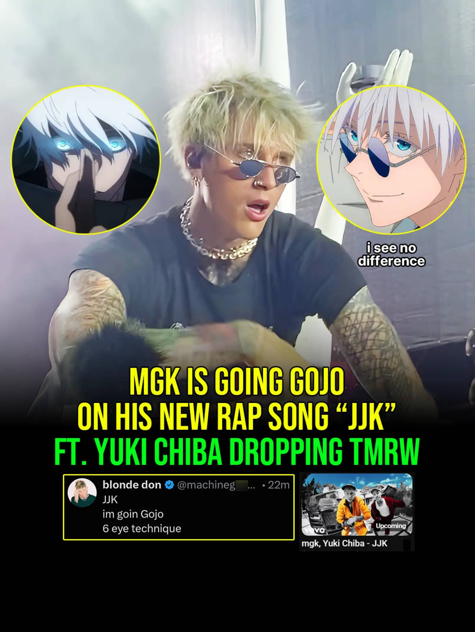 Can we talk about how mgk is literally Gojo?? I see no difference. He finally re