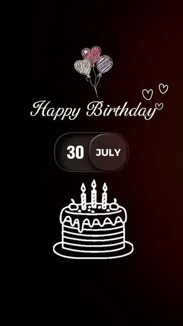 Happy Birthday 30 July Template-Just click "Capcut Anchor (try this template) to