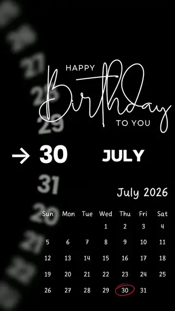 Happy Birthday 30 July 2026 Template-Just click "Capcut Anchor (try this templat