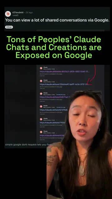 Claude users are creating public share links, but probably don't realize that me