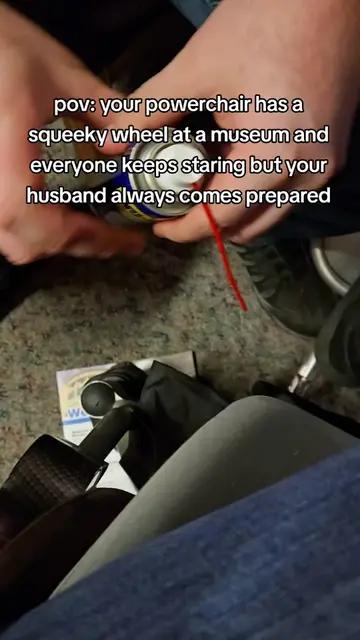 WD-40 to the rescue! We keep a small container of it in my powerchair along with