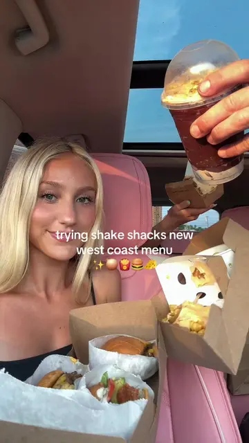 trying shake shacks new  west coast menu✨🧅🍟🍔🧀 these all need to be permanent