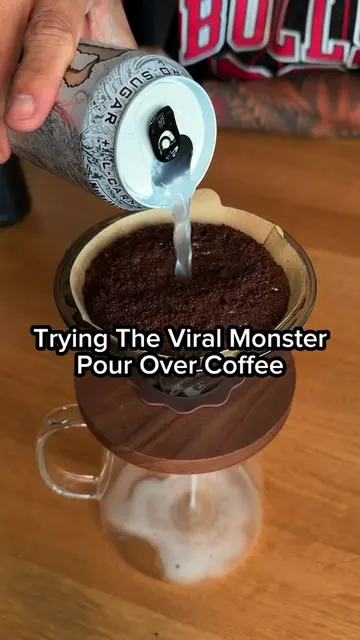 Monster Energy Pour Over Coffee.  #coffee #drink #trend 