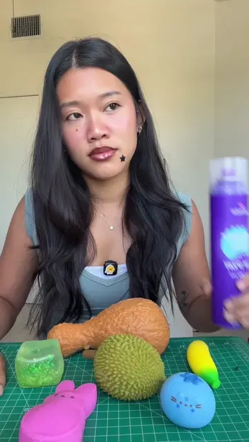 hair spraying my squishies