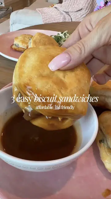 3 easy biscuit sandwiches! Are you going to try any??🥪🫶🏻🍴#easydinnerideas #E