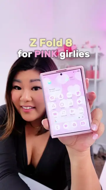 Z Fold 8 pink aesthetic setup using Good Lock. Case is from Amazon. Link in bio.