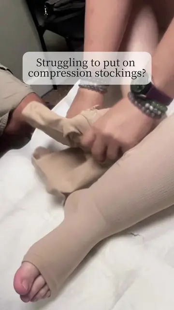 Compression can support tired, heavy legs—but putting traditional stockings on c