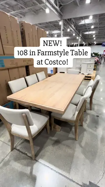 I just spotted this 108 in dining table at Costco from Pike and Main!  #costcofi