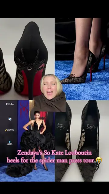 zendaya’s shoes ?!!! custom so kate louboutins for the spiderman press tour now 