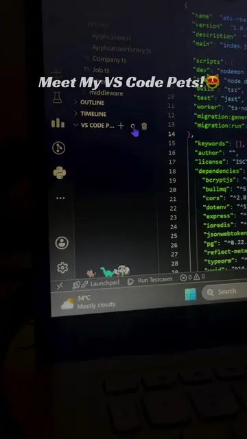 Vs code pets extension tricks  #vscodes #vscodeextension #foryoupage #computersc
