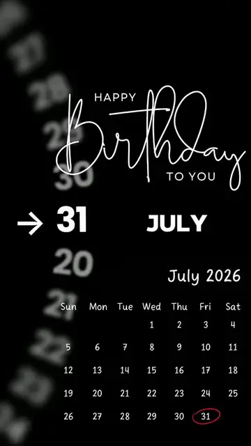 Happy Birthday 31 July 2026 Template-Just click "Capcut Anchor (try this templat