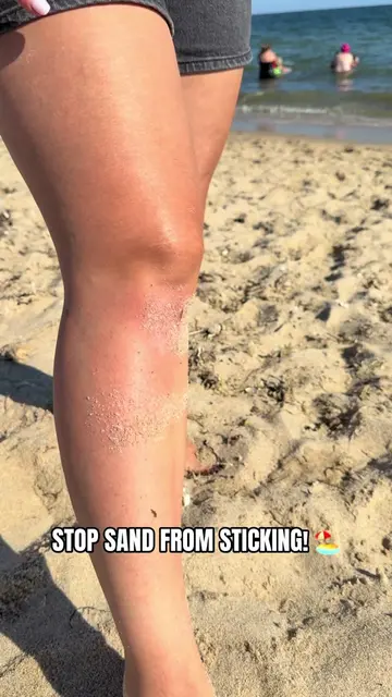 Sand sticking to your legs at the beach? 🏖️ Try this simple baby powder trick a