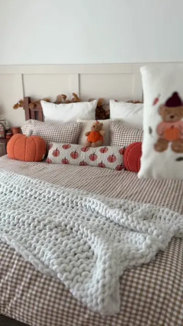 The cutest pumpkin bear bedding from George home Asda! Perfect for an autumn bed