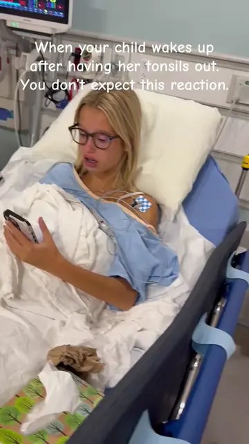 Daughter’s reaction after having her tonsils removed.  Priceless! 