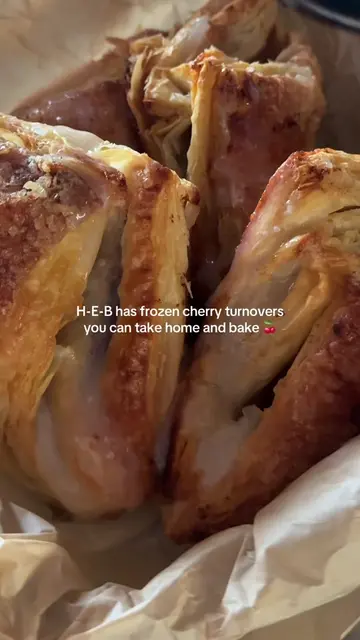 take & bake cherry turnovers 🍒🥟 #hebfinds #heb #easydessert #dessert 