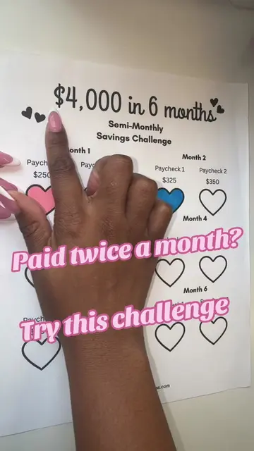 Save $4,000 in 6 months with this semi-monthly savings challenge 💸 #savingmoney