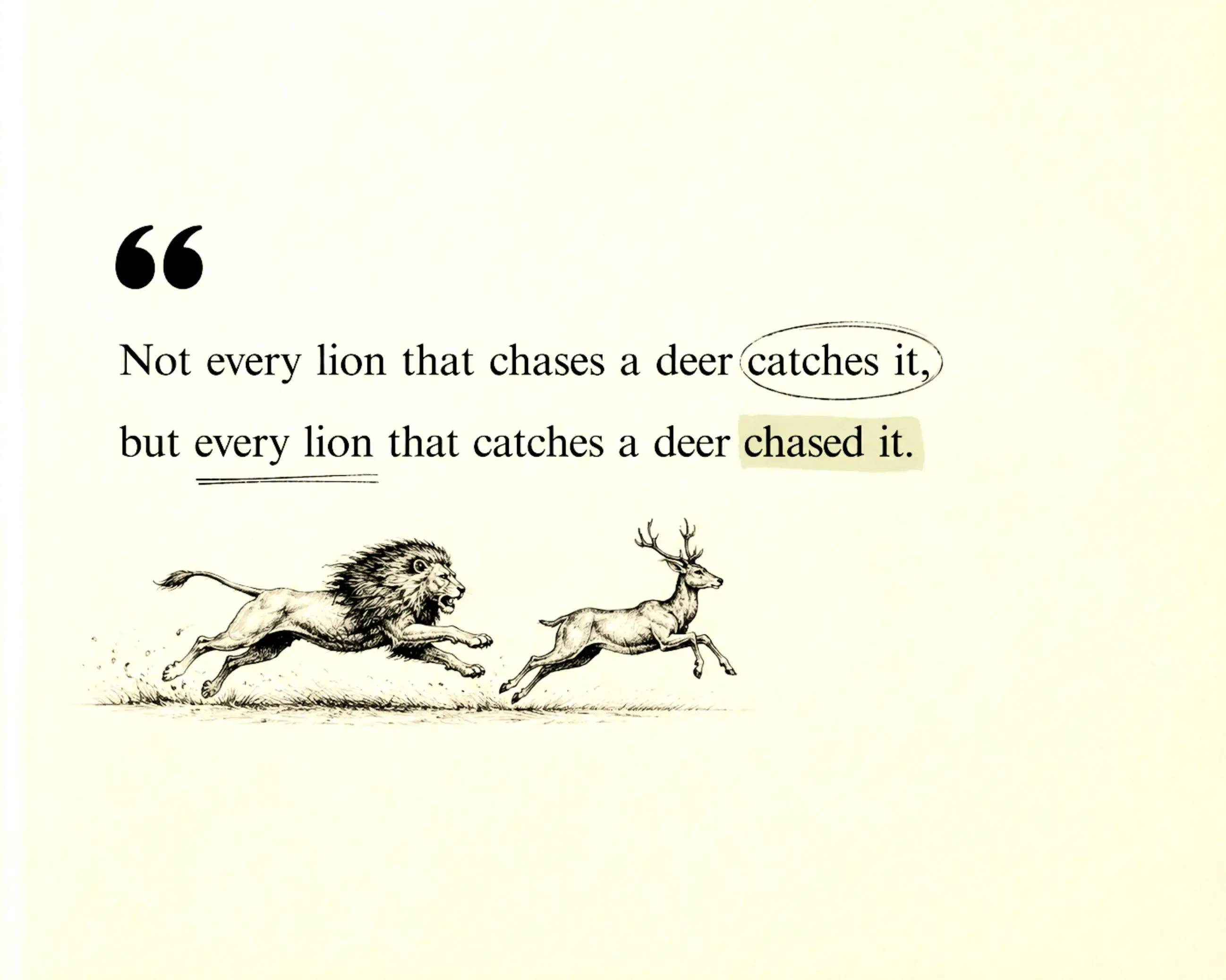 This quote isn't saying that every effort ends in success. It's saying something