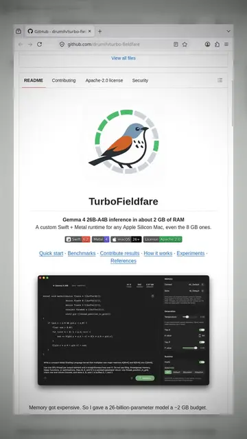 This tool runs a 26-billion-parameter AI model on an 8GB Mac while using only ar