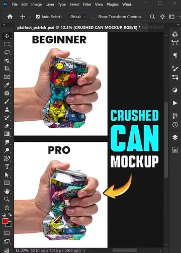 Photoshop Tips 2026 - Create Crushed Can Mockup Like a Pro #graphicdesign #adobe