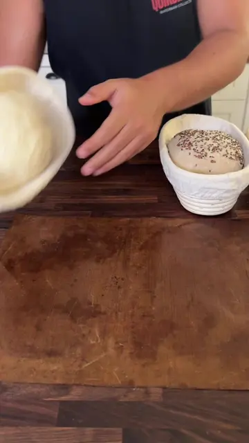Scoring and baking Sourdough bread  Bake at 230c for 20 min with steam then swap