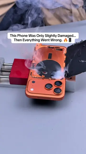 Pretty dangerous… 😅 #iphone #reparationiphone #phone #iphonerepaire #edit 