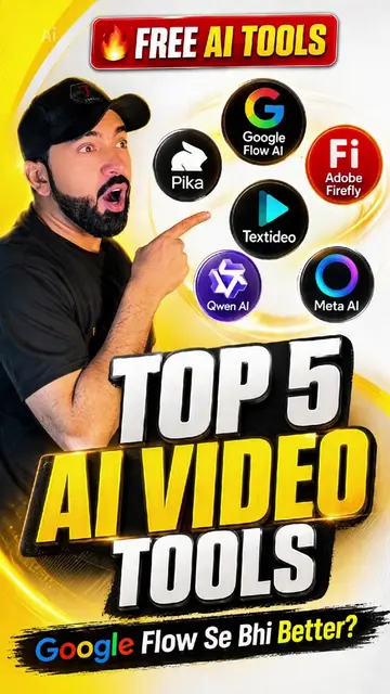Google Flow Ke Ilawa 5 FREE AI Tools Har Creator Ko Zaroor Try Karne Chahiye! #A